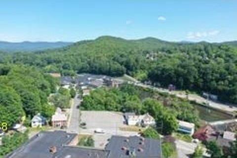 Aerial view of the campus edge including the 1898 House