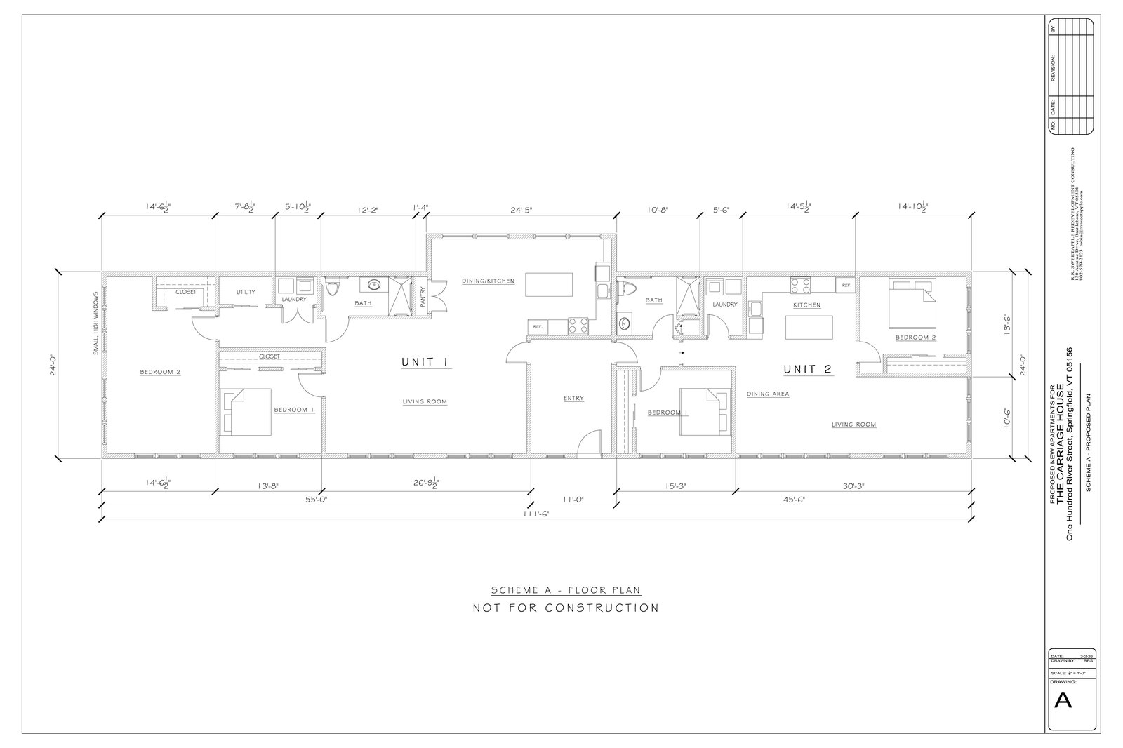 Carriage House concept plan — Scheme A (July 2026)