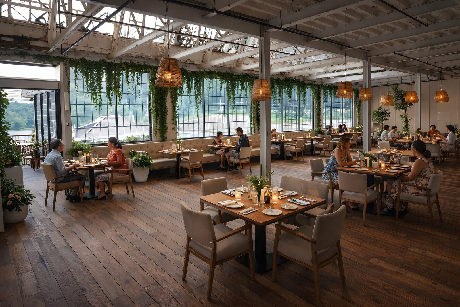 Riverfront restaurant space — concept rendering