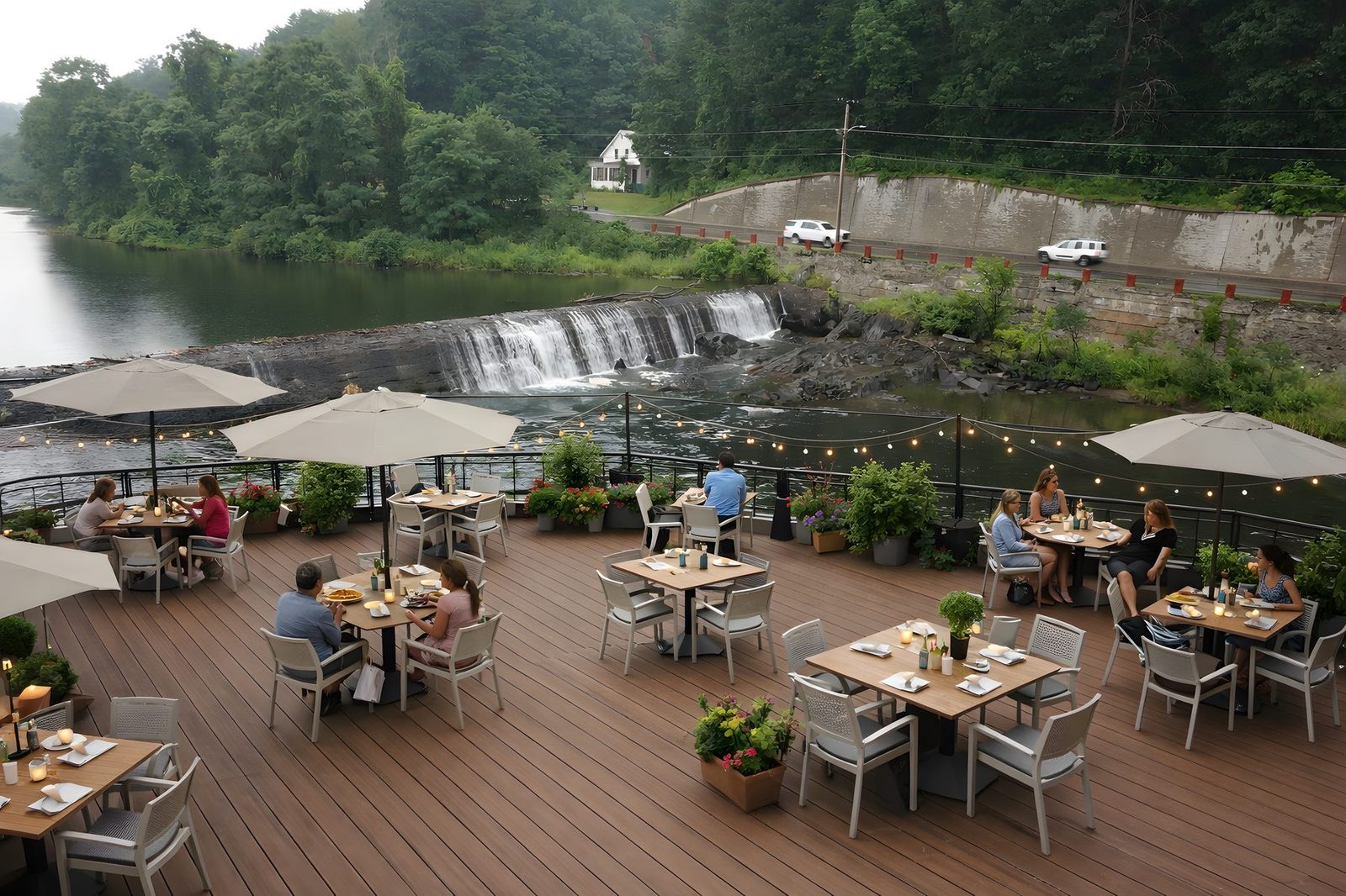 Riverfront green space concept rendering